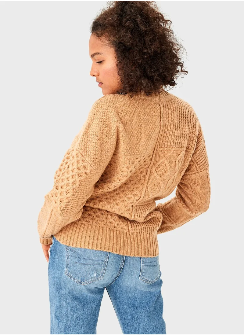 American Eagle High Neck Knitted Sweater