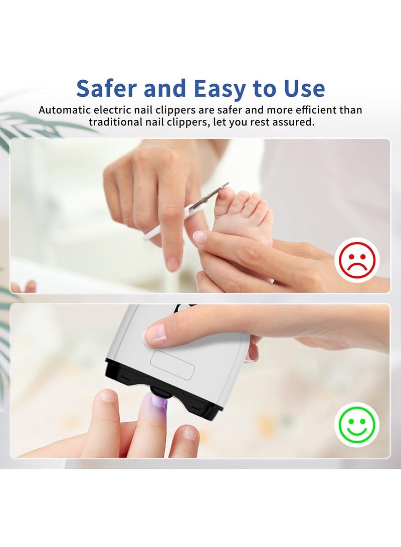 Electric Nail Clipper, 3 Speeds Automatic Electric Nail Trimmer for Baby Children with LED Light, Rechargeable Electric Nail Clippers for Men Women Kids, Electric Finger Toe Nail Cutter - Image 4