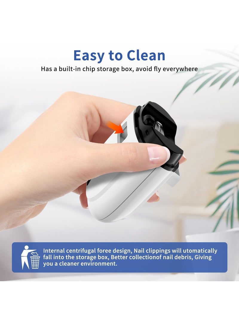 Electric Nail Clipper, 3 Speeds Automatic Electric Nail Trimmer for Baby Children with LED Light, Rechargeable Electric Nail Clippers for Men Women Kids, Electric Finger Toe Nail Cutter - Image 3