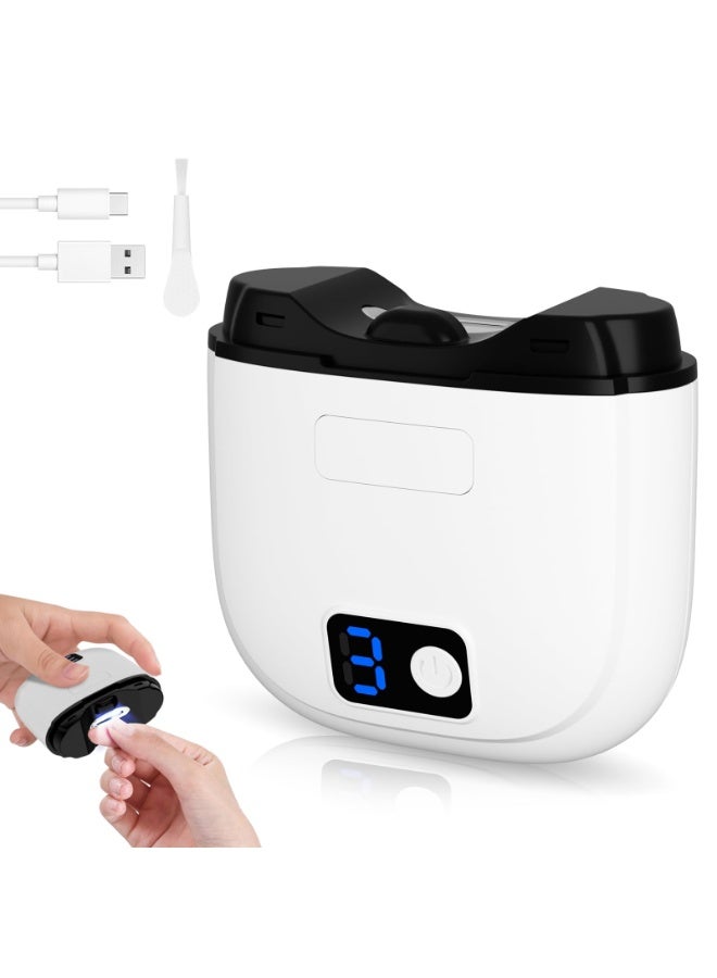 Electric Nail Clipper, 3 Speeds Automatic Electric Nail Trimmer for Baby Children with LED Light, Rechargeable Electric Nail Clippers for Men Women Kids, Electric Finger Toe Nail Cutter - Image 1