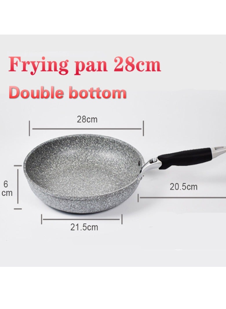 AROAQ Smart Wok Pan With Marble Coating, Aluminium Fry Pan With Heat-resistant Handle,  Steak Cooking Gas Stove Skillet Cookware Tool For Kitchen Set, (Frying Pan 28cm) - Image 1