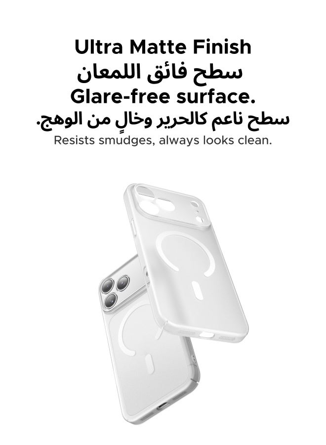 يو جرين جراب MagSafe غير لامع لهاتف iPhone 17 Pro Max، غطاء شفاف ايفون ١٧ برو ماكس غير لامع مقاوم لبصمات الأصابع، غطاء خلفي صلب من البولي كربونات مع حماية معززة للكاميرا، تثبيت مغناطيسي قوي، غطاء خلفي أنيق ونحيف ومقاوم للصدمات - Image 4