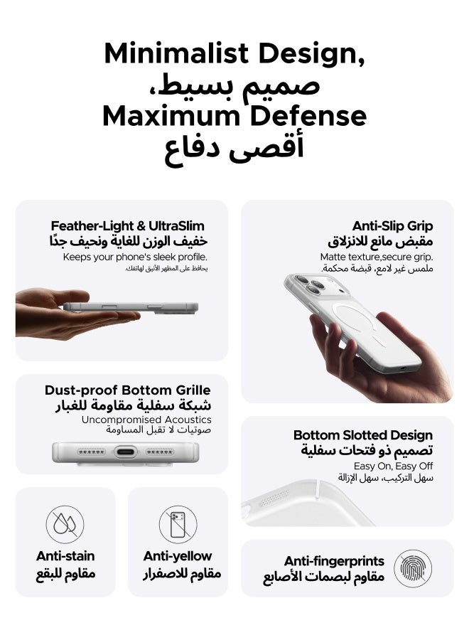يو جرين جراب MagSafe غير لامع لهاتف iPhone 17 Pro Max، غطاء شفاف ايفون ١٧ برو ماكس غير لامع مقاوم لبصمات الأصابع، غطاء خلفي صلب من البولي كربونات مع حماية معززة للكاميرا، تثبيت مغناطيسي قوي، غطاء خلفي أنيق ونحيف ومقاوم للصدمات - Image 2
