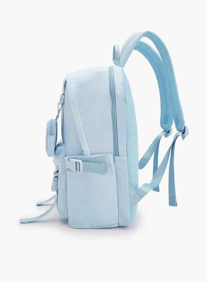 Missy BLUE Solid Tactical School Backpack With Detachable Pouch for Women | Best Price UAE