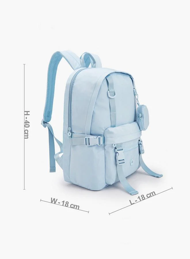 Missy BLUE Solid Tactical School Backpack With Detachable Pouch for Women | Best Price UAE