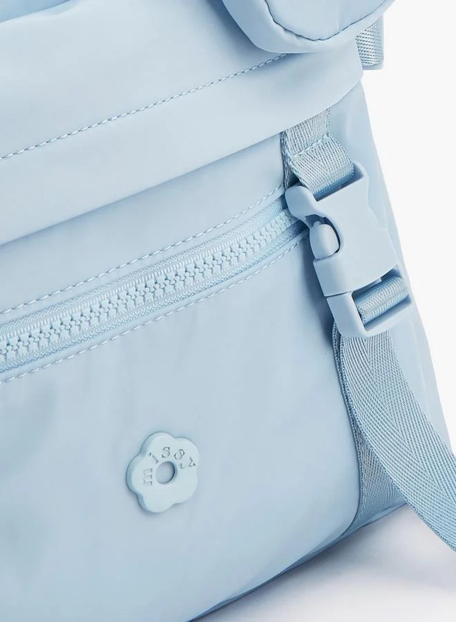 Missy BLUE Solid Tactical School Backpack With Detachable Pouch for Women | Best Price UAE