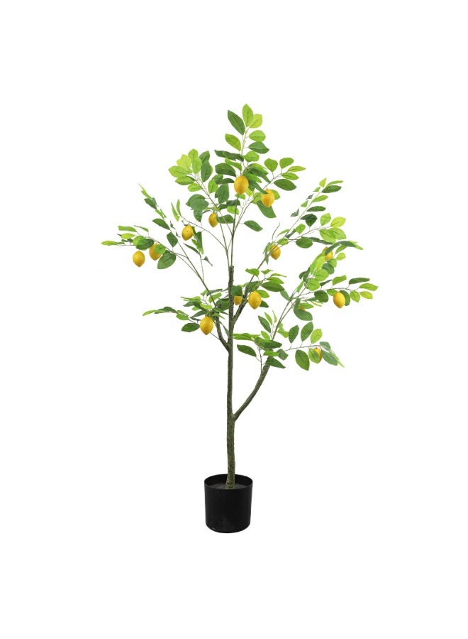 سنشر SINCHER أشجار الليمون الاصطناعية أشجار الليمون الاصطناعية على الطراز الاسكندنافي محاكاة شجرة الليمون الخضراء نباتات أرضية بوعاء نباتات محاكاة لشجرة الليمون 120 سم زينة منزلية مزيفة لشجرة الليمون زينة غرفة المعيشة زينة غرفة المعيشة (120 سم) - Image 4
