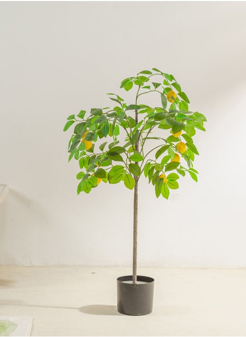 SINCHER Artificial lemon Trees Scandinavian style simulation lemon tree greenery floor potted plant 120cm simulation lemon tree ornaments home fake tree living room decoration greenery (120CM)
