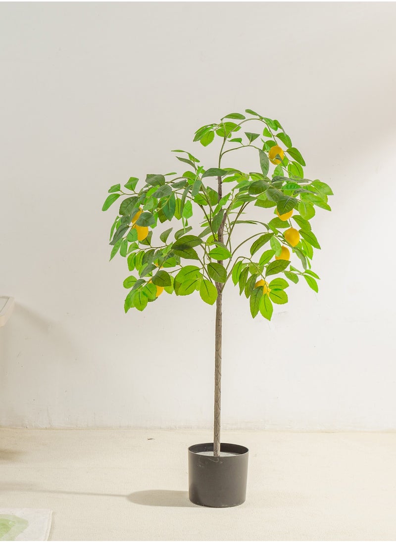 SINCHER SINCHER Artificial lemon Trees Scandinavian style simulation lemon tree greenery floor potted plant 120cm simulation lemon tree ornaments home fake tree living room decoration greenery (120CM)  - Image 1
