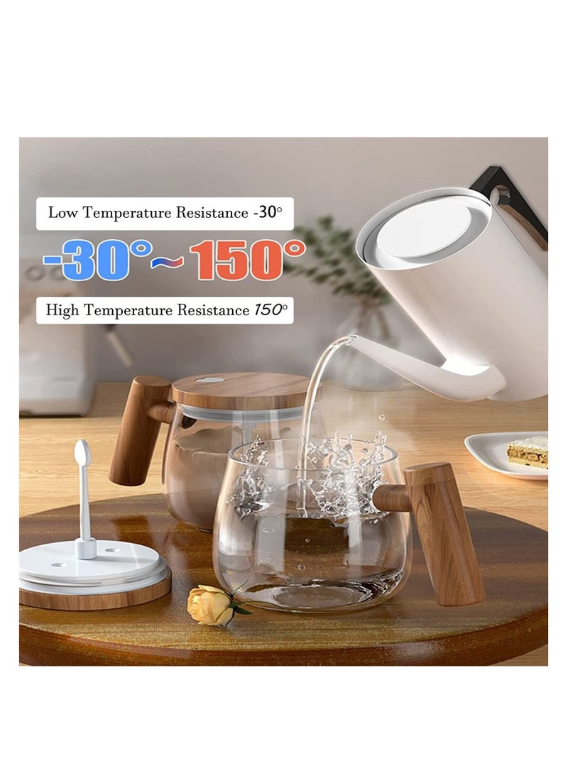 SYOSI - Self Stirring Mug, Electric Self Mixing Mug, Auto Glass Coffee Cup, High Borosilicate Glass Mixing Coffee Mug, Travel Stirring Cup Suitable for Coffee/Milk/Protein Powder 400ML - Image 1