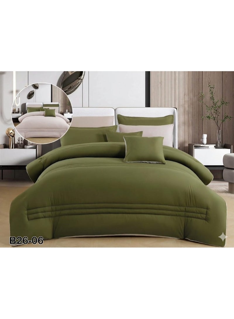 Double bed sheet set, 8 pieces, summer style, plain – soft and lightweight material with a stylish and modern design - Image 1
