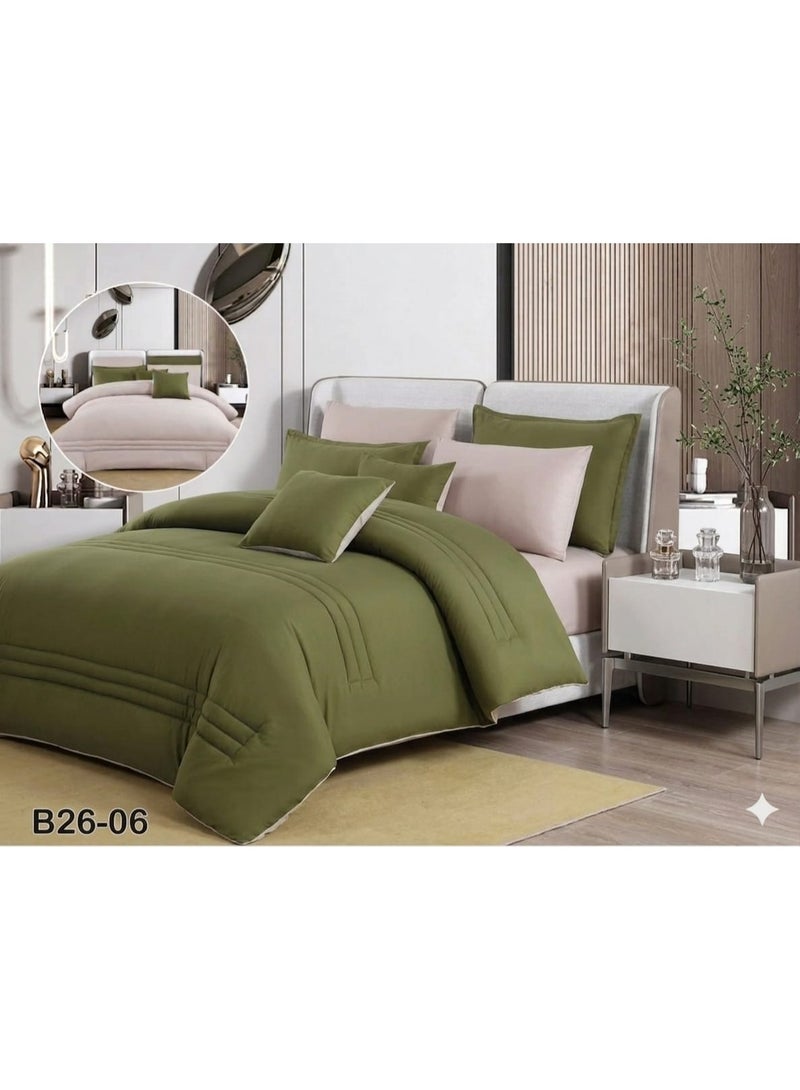 Double bed sheet set, 8 pieces, summer style, plain – soft and lightweight material with a stylish and modern design - Image 3