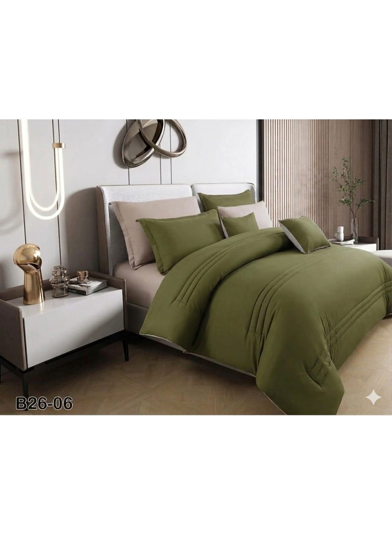 Double bed sheet set, 8 pieces, summer style, plain – soft and lightweight material with a stylish and modern design - Image 2