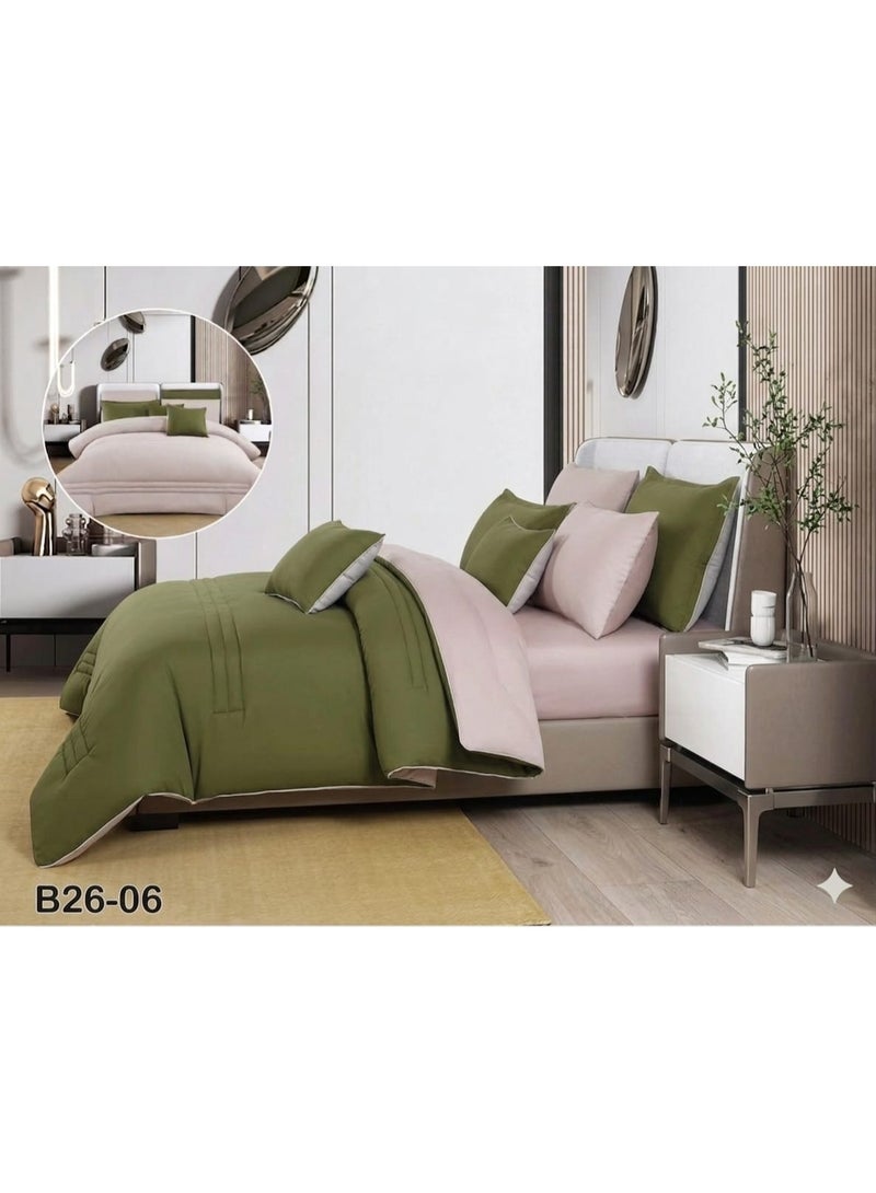 Double bed sheet set, 8 pieces, summer style, plain – soft and lightweight material with a stylish and modern design - Image 4