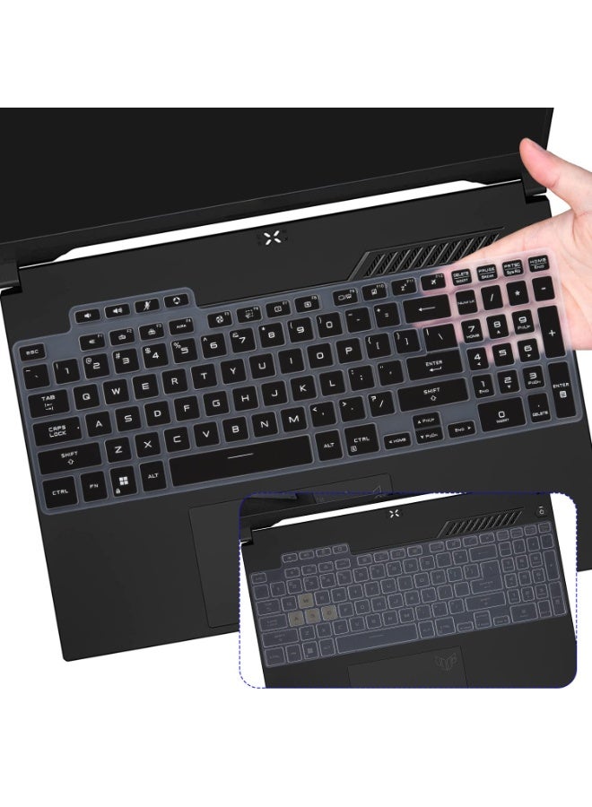 2 قطعة غطاء كيبورد ASUS TUF Gaming متوافق مع موديلات F15 FX507, F17 FX707, F16 FX607JV, Dash 15 F15 FX517, A16 FA607PI, A15 FA507NU, A17 FA707RM (موديلات 2022-2024) - واقي سيليكون - Image 1