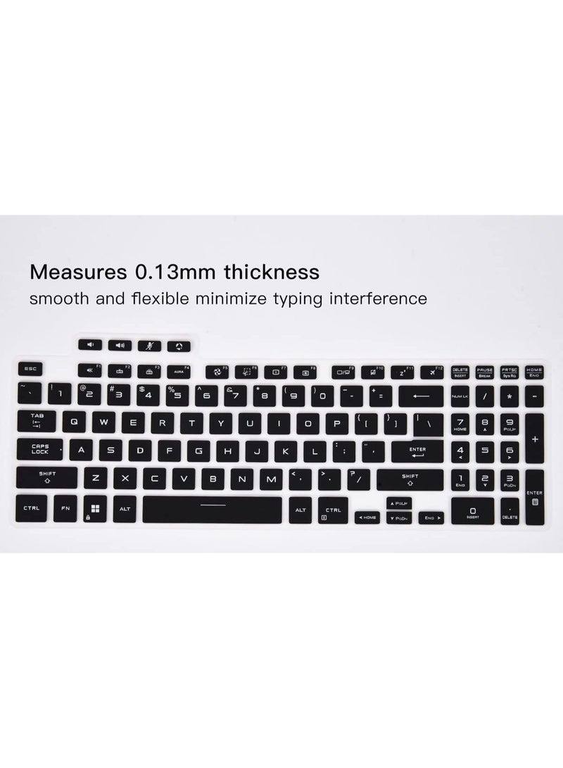 2 قطعة غطاء كيبورد ASUS TUF Gaming متوافق مع موديلات F15 FX507, F17 FX707, F16 FX607JV, Dash 15 F15 FX517, A16 FA607PI, A15 FA507NU, A17 FA707RM (موديلات 2022-2024) - واقي سيليكون - Image 4