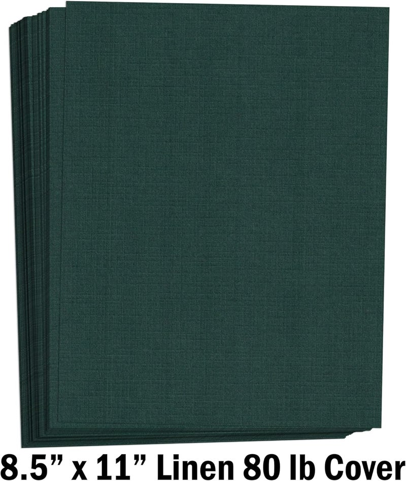 Hamilco Colored Cardstock Scrapbook Paper 8.5x11 Linen Textured Color Card Stock Paper Sacramento Green 80 lb Cover 50 Pack - Image 2