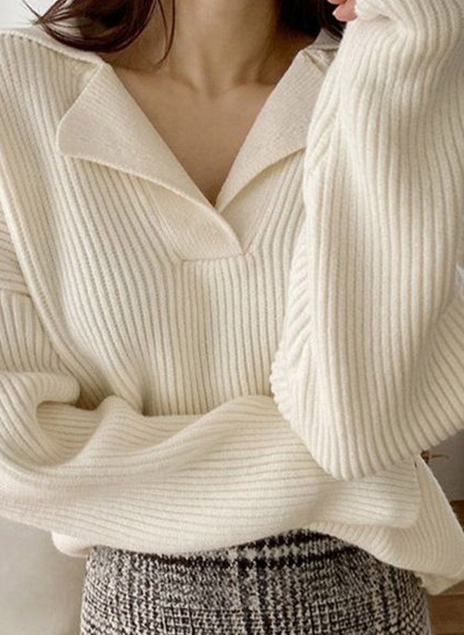 YUNIQEE سويت شيرت أبيض مضلع للنساء - Image 2