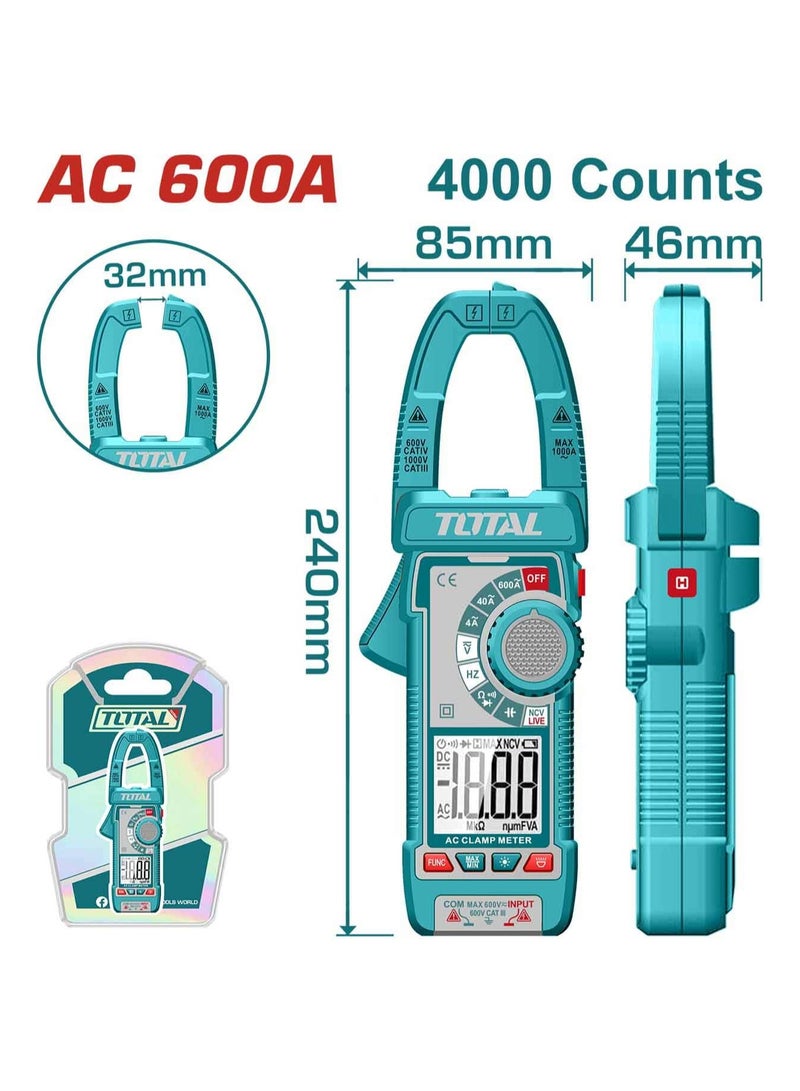 توتال جهاز قياس التيار المتردد الرقمي AC600A – بتقنية True RMS 