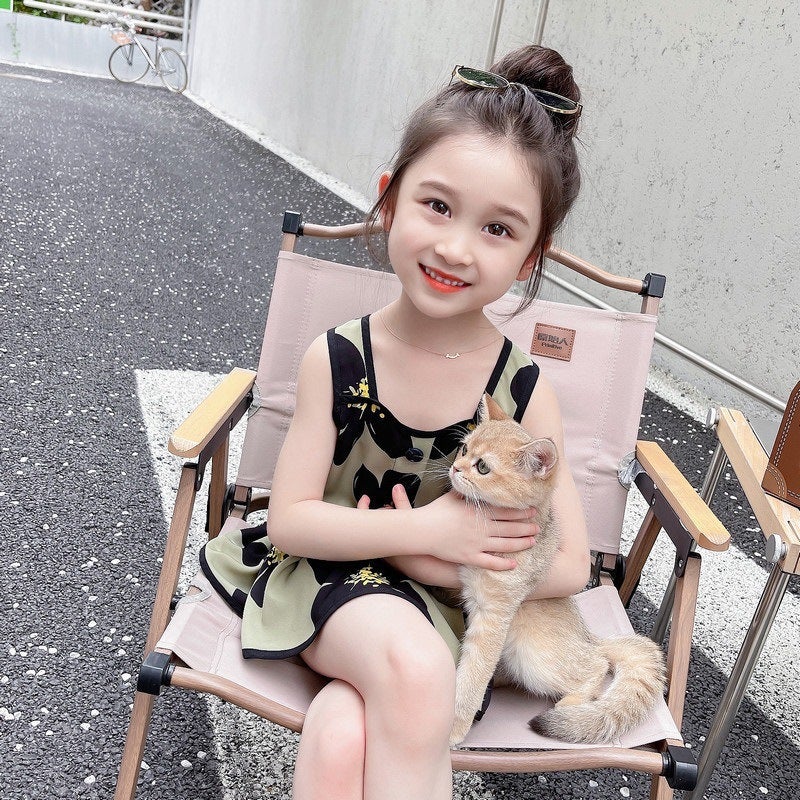 Children's New Sweet Summer Girls' 2025 Stylish Suspender Casual Suit for Baby Girls, Thin Summer Outfit, Versatile and Trendy - Image 3