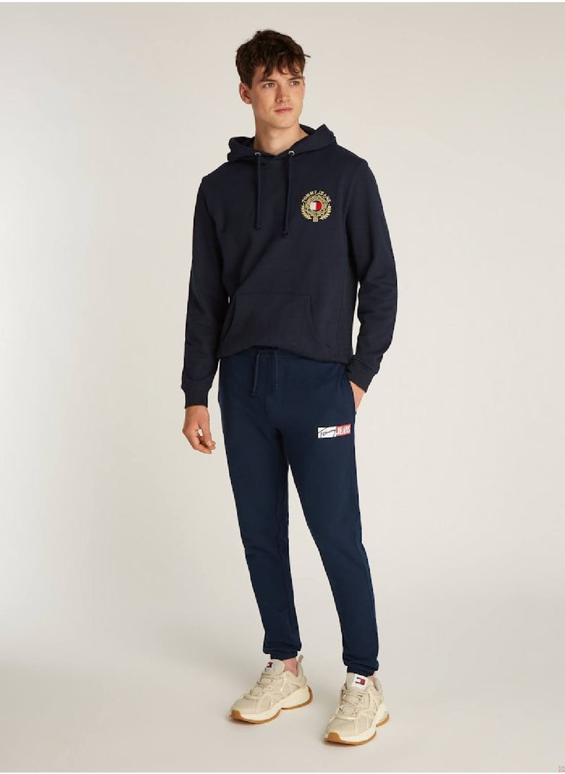 TOMMY JEANS Men's Signature Logo Cuffed Slim Joggers - Cotton, Blue  - Image 3
