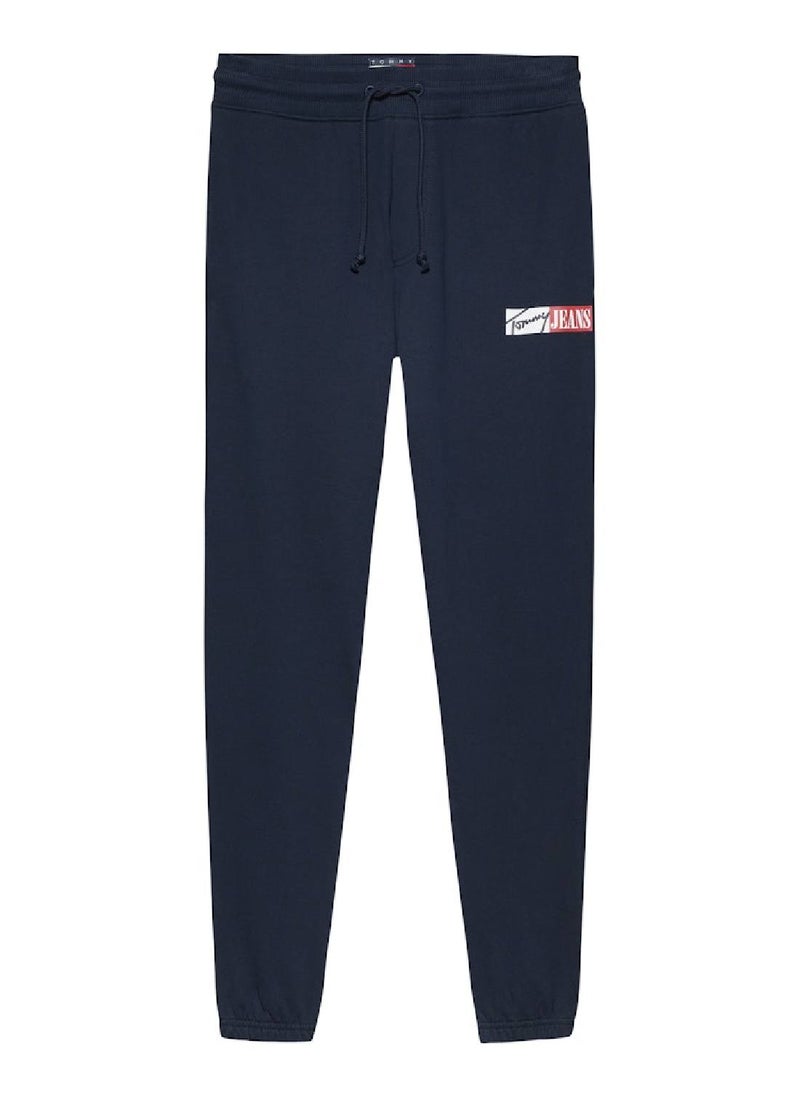 TOMMY JEANS Men's Signature Logo Cuffed Slim Joggers - Cotton, Blue  - Image 2