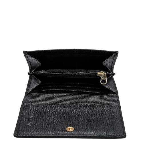 Da Milano Leather Mini Flap Wallet for Women - Black (LW-10057A-OL) - Image 4