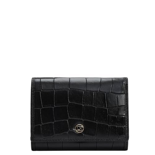 Da Milano Leather Mini Flap Wallet for Women - Black (LW-10057A-OL) - Image 1