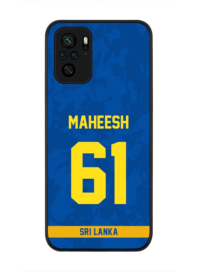 Stylizedd - Rugged Black Edge Case for Redmi Note 10S / Redmi Note 10 4G, Slim fit Case Flexible thin Cover - Player Name - Maheesh Theekshana, Jersey Number- 61 - Image 1
