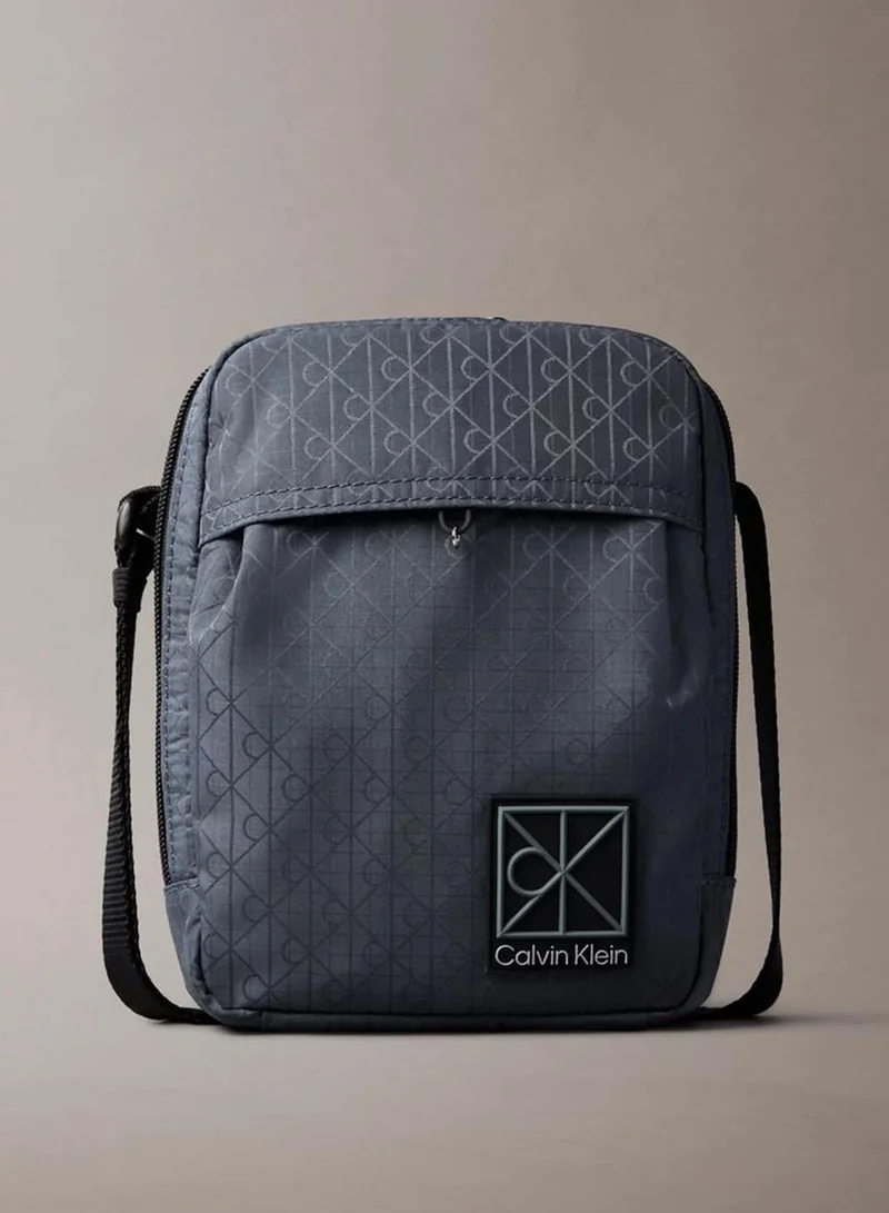 Allover Emblem Logo Jacquard Reporter Bag