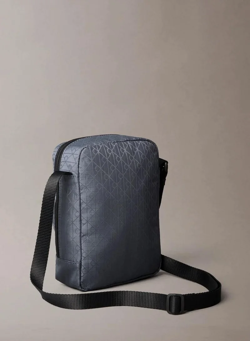 Calvin Klein SLATE BLUE AS SWATCH SENT Allover Emblem Logo Jacquard Reporter Bag for Men | Best Price UAE