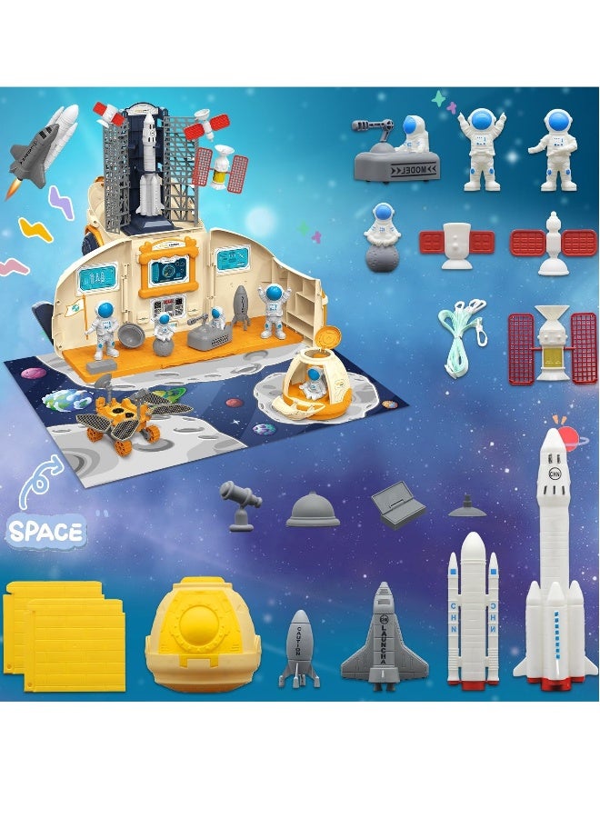 Space Exploration Toy Set - Features Spaceship, Astronaut Figures, Rover, Station, Capsule  Shuttle with Lights  Sounds, Perfect for Boys Aged 3-8 Years. - Image 2