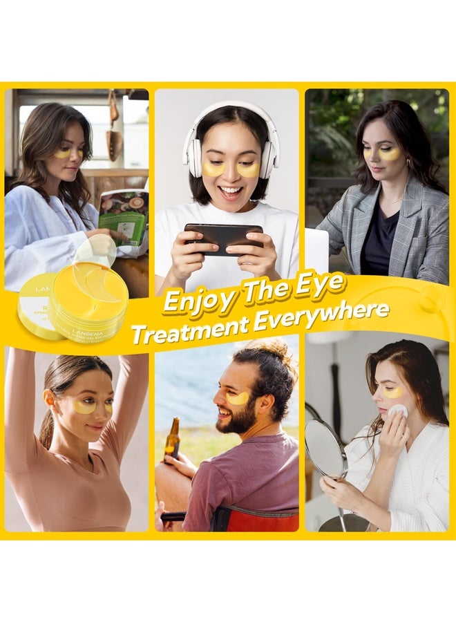لان بينا رقع تحت العين (30 زوجًا) - قناع ذهبي تحت العين بالريتينول والكولاجين، قناع تحت العين للعناية بالوجه، أقنعة للعين للهالات السوداء والانتفاخات، أقنعة تحت العين للجمال والعناية الشخصية - Image 3