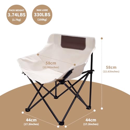 aledaras Portable Folding Chair for Sauna, Fast Folding Chair with Carry Bag and Side Pocket Chairs for Adults, Carry Chair for Camping, Tailgates, Beach, and Sports(Black) - Image 5