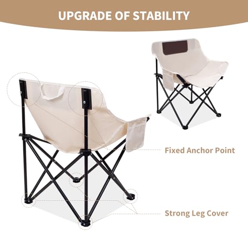 aledaras Portable Folding Chair for Sauna, Fast Folding Chair with Carry Bag and Side Pocket Chairs for Adults, Carry Chair for Camping, Tailgates, Beach, and Sports(Black) - Image 3