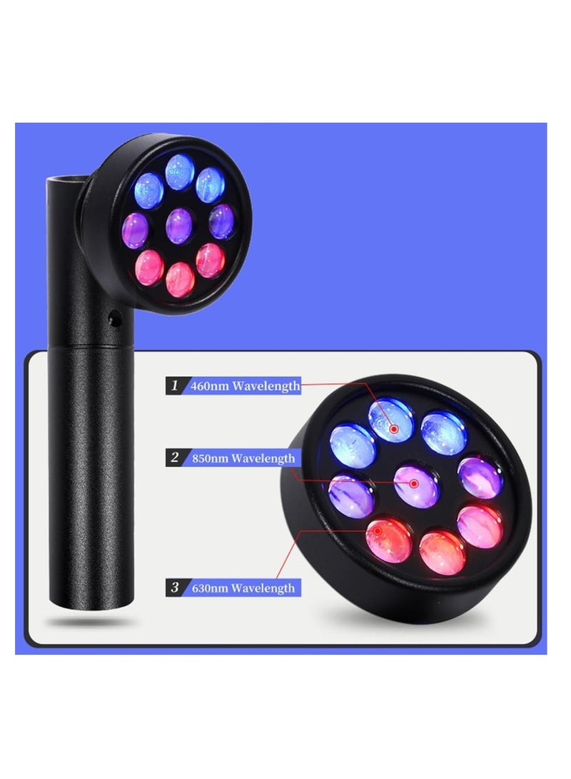 general Free Hand Red Light LED Device, 630NM Red Light & 460NM Blue Light & 850NM Near Infrared Light Therapy Device with Pulse Function, for Skin - Image 2