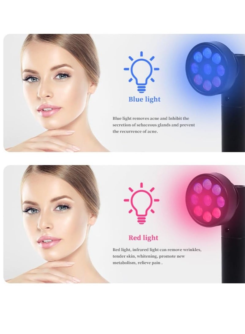 general Free Hand Red Light LED Device, 630NM Red Light & 460NM Blue Light & 850NM Near Infrared Light Therapy Device with Pulse Function, for Skin - Image 3