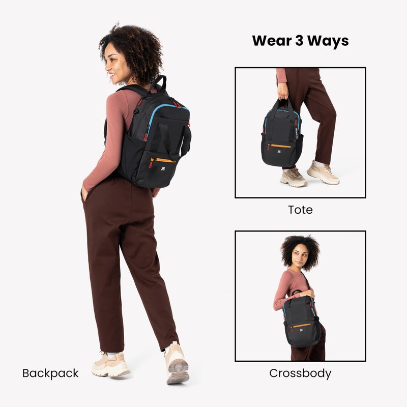 Sherpani Camden, Convertible Backpack, 3 in 1 Tote Bag, 18L Travel Backpack, Crossbody Bag for Women, Cross Body Purse, Travel Gifts, RFID Protection, Fits 13â€ Laptop (Chromatic Heritage) - Image 2