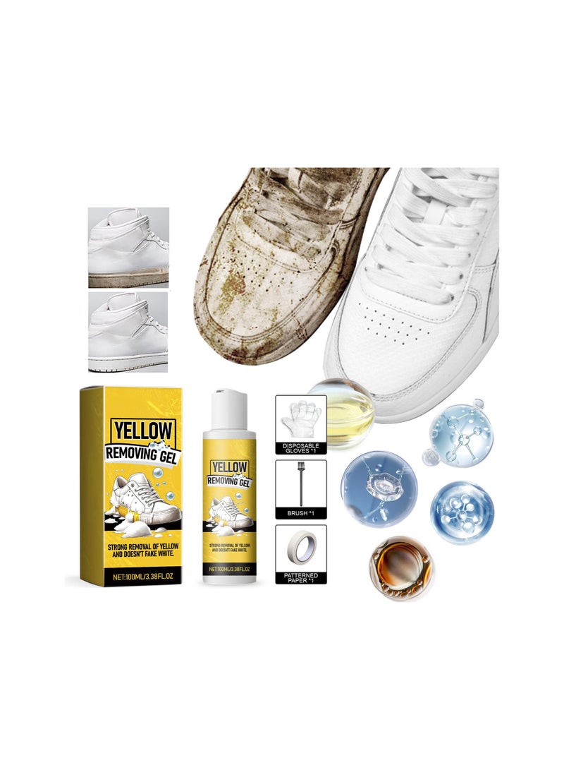 SOLARAE Shoe Cleaner Gel, White Shoe Cleaner, Sneaker Removing Gel with Shoe Polish, Shoe Cleaner Kit With Tool, Sneaker Cleaning Gel for White Shoes, Boots, Outdoor Shoes, Sports Shoes, hiking shoes - Image 2