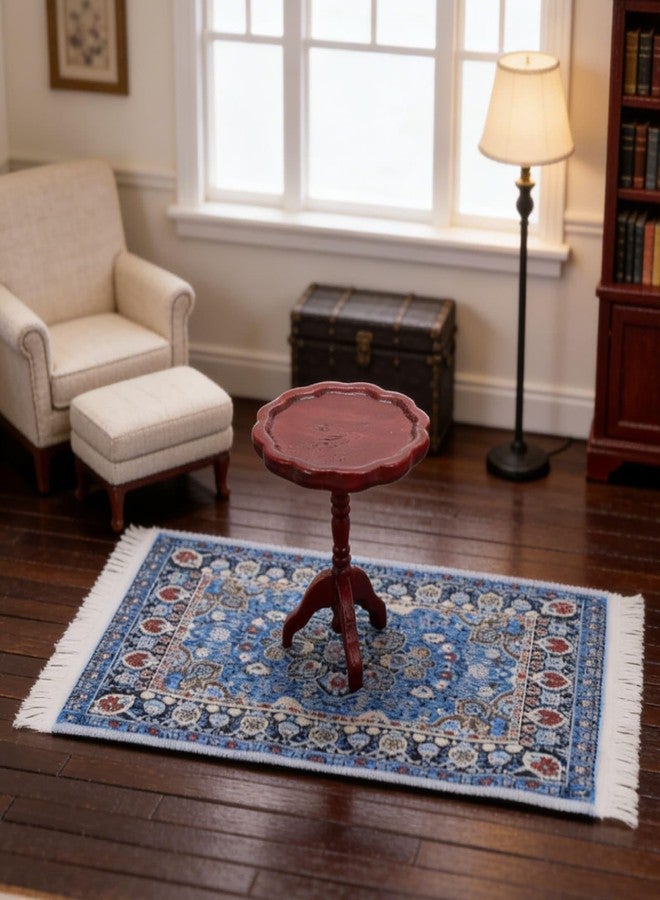CHAMBERY 1:12 Scale Miniature Rug Carpet and End Table Wooden Side Table Dollhouse Furniture Accessories - Image 5