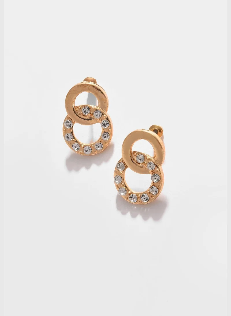 SOHI Gold Plated Designer Stone Necklace, Earrings, Bracelet and Ring Set