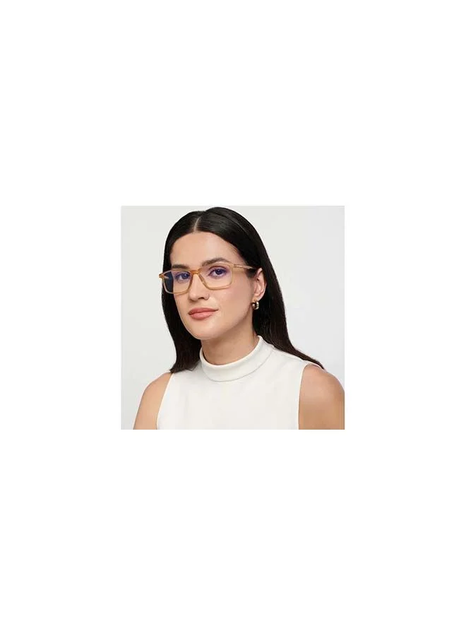 Lenskart Blu Zero Power Full Rim Bluecut & Antiglare Rectangle Shape Computer Eyeglasses LB E14242 - 52mm - Brown