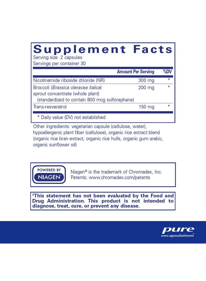 Pure Encapsulations NR Longevity - يدعم الشيخوخة الصحية. تجديد وظيفة NAD+ والميتوكوندريا* - مع NIAGEN - خالٍ من الجلوتين، وغير معدّل وراثيًا، ومضاد للحساسية - 60 كبسولة - Image 2