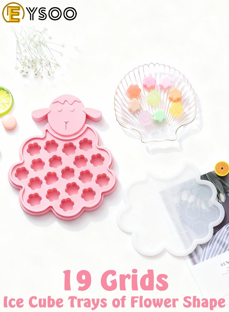 EYSOO Ice Cube Trays 19 Grids Silicone Ice Cube Molds with Lid Ice Trays for Freezer Easy-release Ice Cube Maker Silicone Ice Mold BPA Free Ice Maker Tray - Image 2