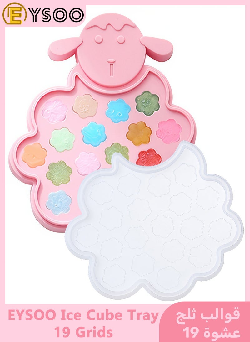 EYSOO Ice Cube Trays 19 Grids Silicone Ice Cube Molds with Lid Ice Trays for Freezer Easy-release Ice Cube Maker Silicone Ice Mold BPA Free Ice Maker Tray - Image 1