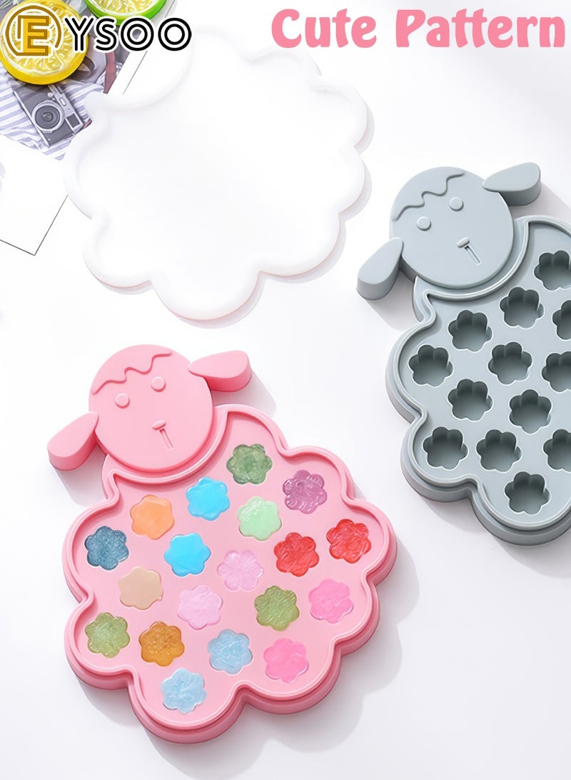 EYSOO Ice Cube Trays 19 Grids Silicone Ice Cube Molds with Lid Ice Trays for Freezer Easy-release Ice Cube Maker Silicone Ice Mold BPA Free Ice Maker Tray - Image 4