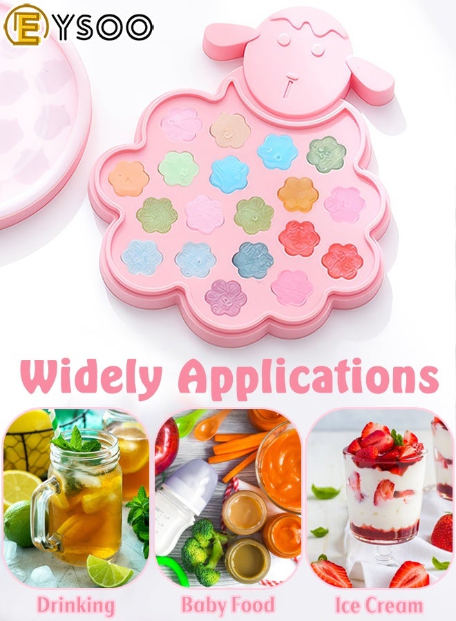 EYSOO Ice Cube Trays 19 Grids Silicone Ice Cube Molds with Lid Ice Trays for Freezer Easy-release Ice Cube Maker Silicone Ice Mold BPA Free Ice Maker Tray - Image 5