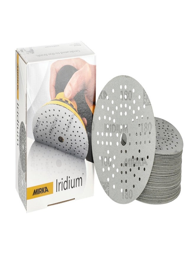 Mirka Iridium 5-Inch Sandpaper, 180 Grit - 50-Pack Hook & Loop Discs for Automotive, Wood, Wall & Body Sanding - Premium Car Sanding Paper - Image 1