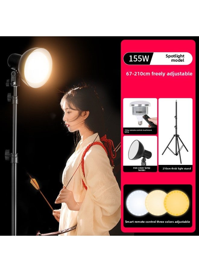 Beauty Hair Fill Light Live Background Atmosphere Contour Light Soft Light God Girl Spotlight Hair Light-Specification:[concentrated Light Model] Sy-155w Single Lamp Set (remote Control Three-tone Lighting) - Image 1