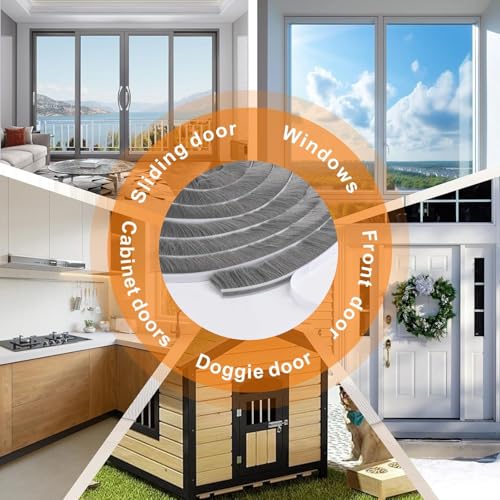 Bruiefpap 39.4FT Self-Adhesive Weather Stripping Seal for Door Frames & Sliding Windows, Door Soundproofing, Window Insulation for Winter, 0.35'' Wide x 0.35'' Thick, Grey - Image 5
